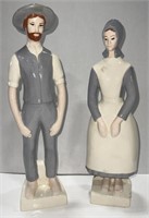 (T) Ceramic Amish Figurines 18in