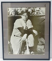 (T) Framed Joe DiMaggio Yankees Baseball Photo