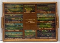(T) Wooden Tray “Yesterdays Great Ball Parks”