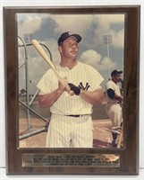(T) Mickey Mantel New York Yankees Photo Plaque