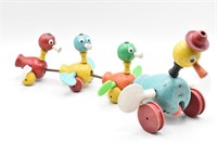 Vtg Fisher Price Duck Family Pull Toy 1950's