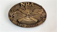 1985 NRA Life Member Belt Buckle Brass