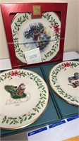 Lenox Christmas Plates Holly Trim 1991 1992 2001