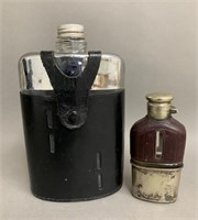 Pair of Unusual Whiskey Flasks (Mid Century)