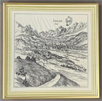 Innsbruck 1649 Framed Paper Etching