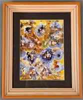 Fine Mixed Media Abstract in Frame