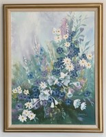 Original Thomas Pell Floral Oil on Canvas