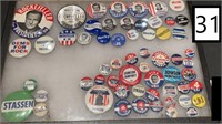 Political Memorabillia Auction Campaign Buttons Pins Etc