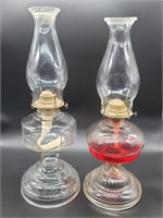 (2) Vintage Hurricane Oil Lamps