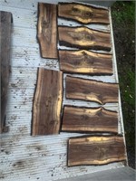 8 Pieces Walnut live edge slabs