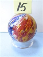 2 1/2" 4-Panel Swirle Marble (Some Damage)