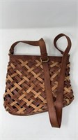 Mo & Co Braided Leather Shoulder Bag