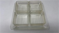 Pressed Glass Nut Snack Tray w Containers