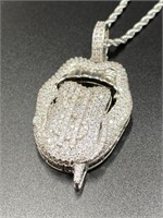White Sapphire Micro Pave Necklace