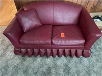 Red leather couch