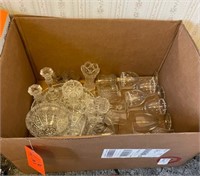 Box lot crystal bowls, plates, vase