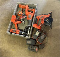 Black & Decker 18V power tools, 4-batteries