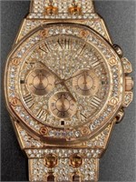 New Rose Gold Sapphire Crystal UNISEX Luxury Watch
