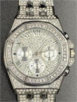 White Gold Sapphire Crystal Unisex Luxury Watch