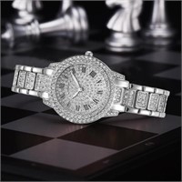New White Gold Sapphire Crystal Women's Watch
