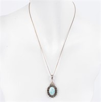 Jewelry Sterling Silver Sajen Blue Stone Necklace