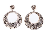 Jewelry Sterling Silver Floral Dangle Earrings