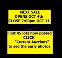 NEXT SALE October 4th to October 11th