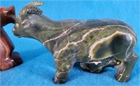 696 - 2 PCS CARVED STONE ANIMALS (N96)