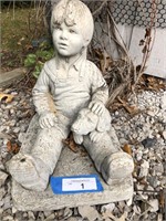 Statue Cement Child Yard Art