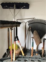 Lawn and Garden Tools with Storage Unit