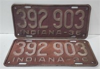 (GA) Vintage Indiana Metal License Plates Bidding