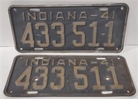 (GA) Vintage Indiana License Plates Bidding 2x