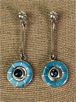 Sterling Silver, Turquoise, & London Blue Topaz