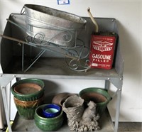 Ceramic Garden Pots and Metal Table