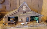 Decorative barn w/JD tractor & truck (removable)