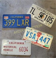 Car tags from California, Georgia & South Carolina