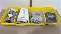 Miscellaneous computer cables and storage bins