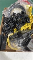 Large lot of Ethernet cables, power supply cable,