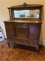 Antique English Tiger Oak Buffet / Sideboard