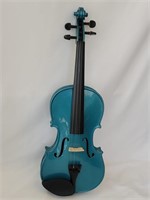 Turquoise Violin / Fiddle in Case with Bow