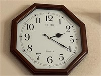 Seiko Octagonal 19in Battery Operated Wall Clock
