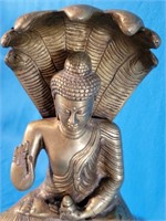 696 - BRONZE ASIAN BUDDHA FIGURE
