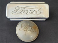 (2) Vintage Car Emblems: Ford & Super