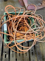 long extension cord in milk crate