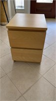 Small Blond Storage Two Drawer Unit