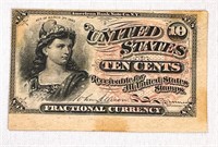 1863 Fractional Currency Note 10c