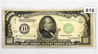 1934 $1000 One Thousand Dollar Fed. Reserve Note