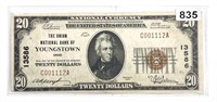 1929 $20 Youngstown, OH National Bank Note