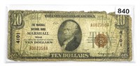 1929 $10 Marshall, TX National Bank Note
