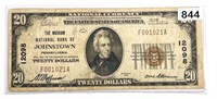 1929 $20 Johnstown, PA National Bank Note
